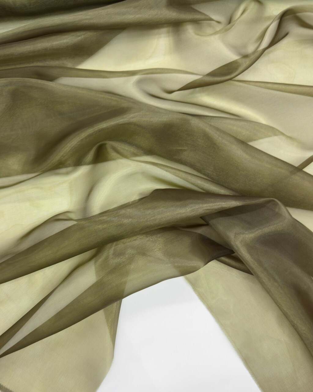 Olive Crystal Organza Fabric by the Yard, 60" Wide Sheer Lightweight Organza for Wedding Dresses, Event Decor, Curtains & Sewing